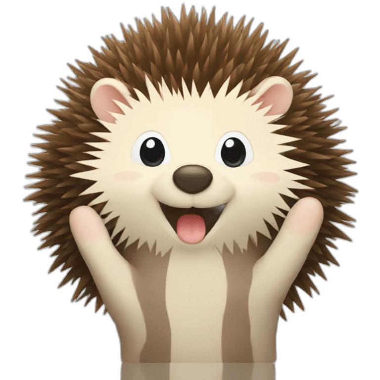 hedgehog high five emoji