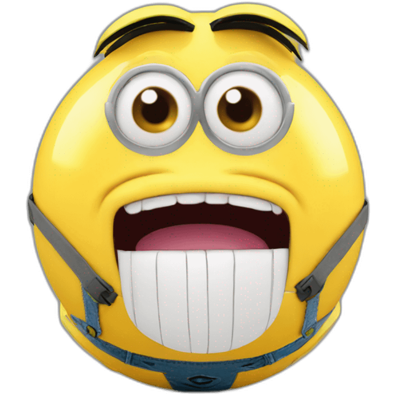 3d sphere with a cartoon minion face texture emoji