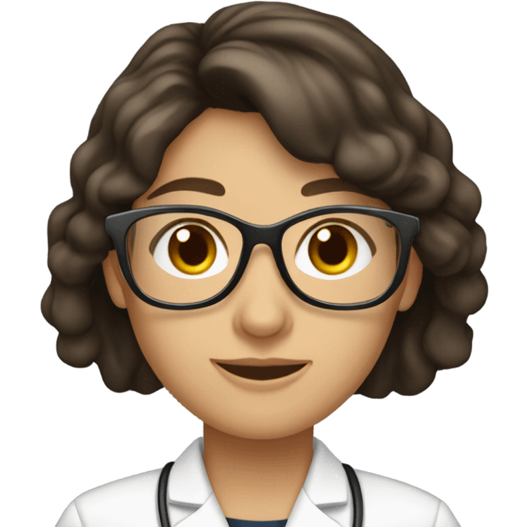  brunette dietitian with glasses emoji