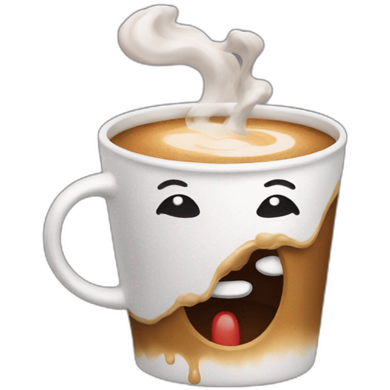 coffee cup oveflowing emoji