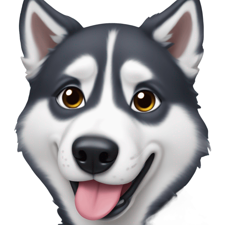 Husky poking tongue out  emoji