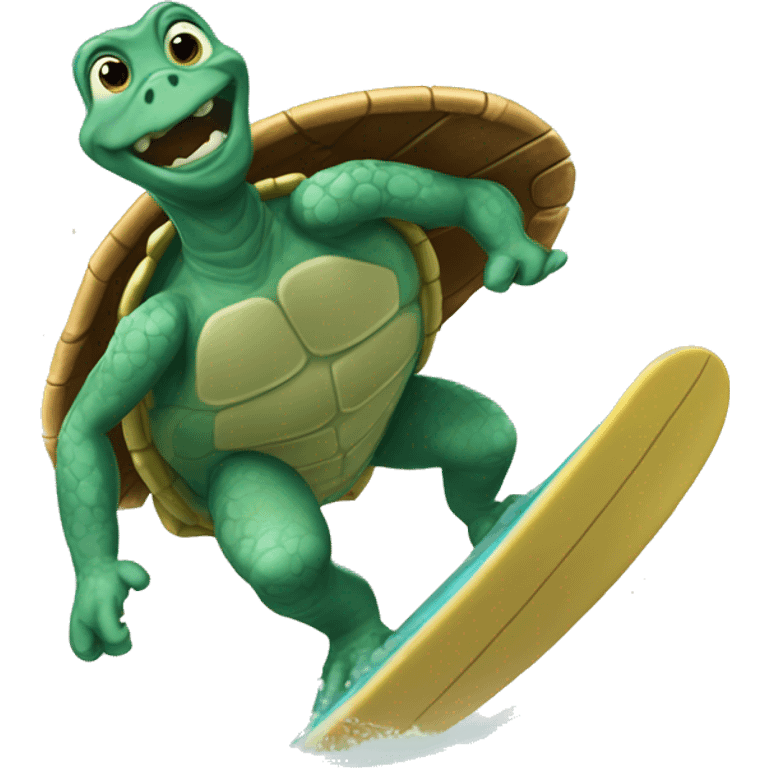 Tortuga surfeando  emoji