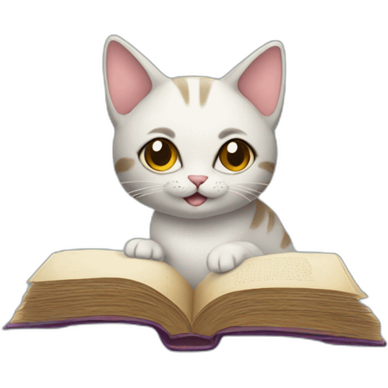 Cat with book emoji