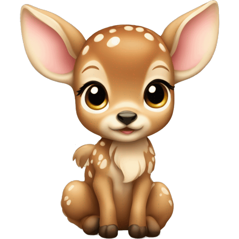 cute baby fawn with bow emoji