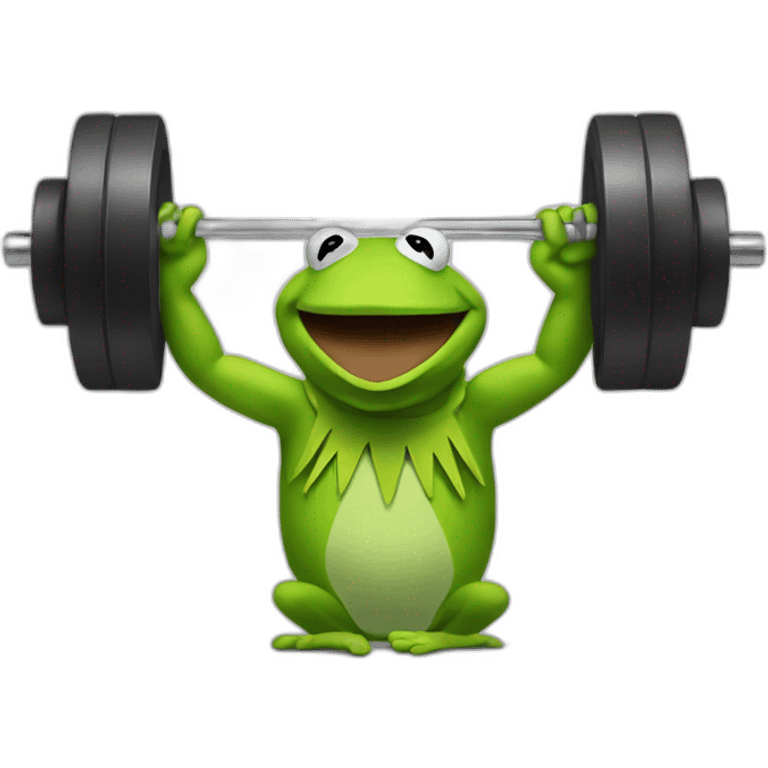 kermit the frog lifting weights emoji