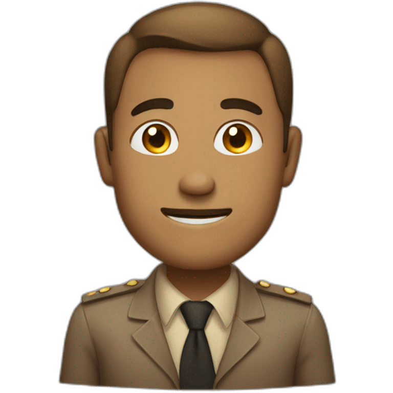 man with small eyes and light brown doing llp salution emoji