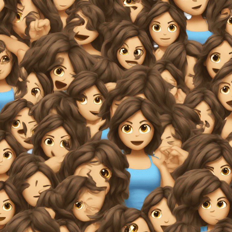 Brunette girl flipping her hair emoji