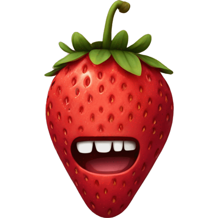 Horrifying strawberry  emoji