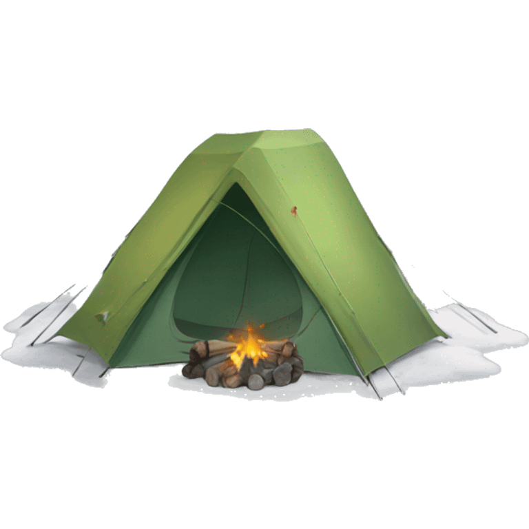 camping in snow mountain emoji