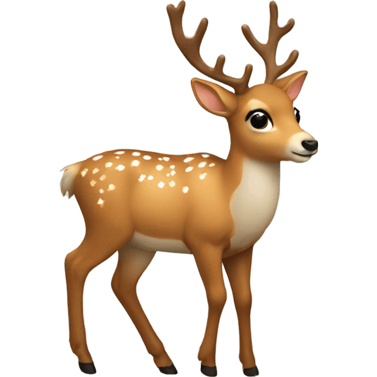 I want a deer with a Christmas symbol on it emoji