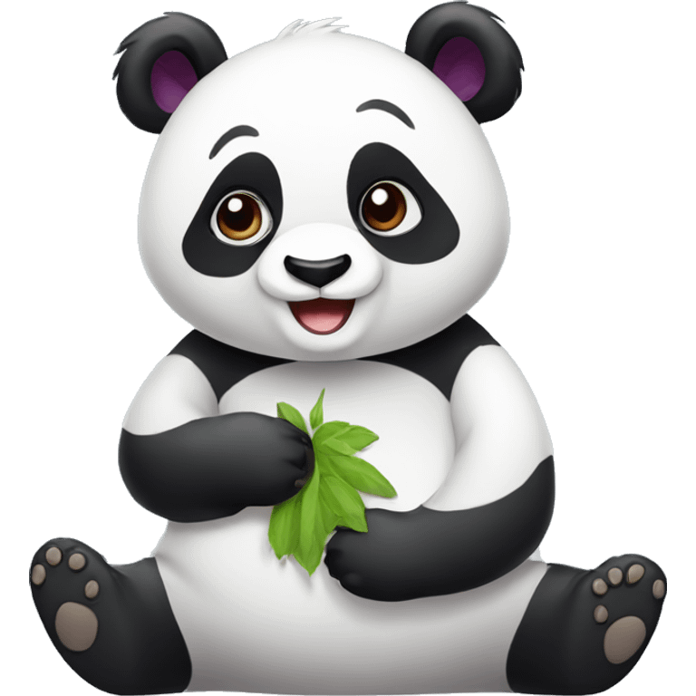 cute panda with Blackberry emoji