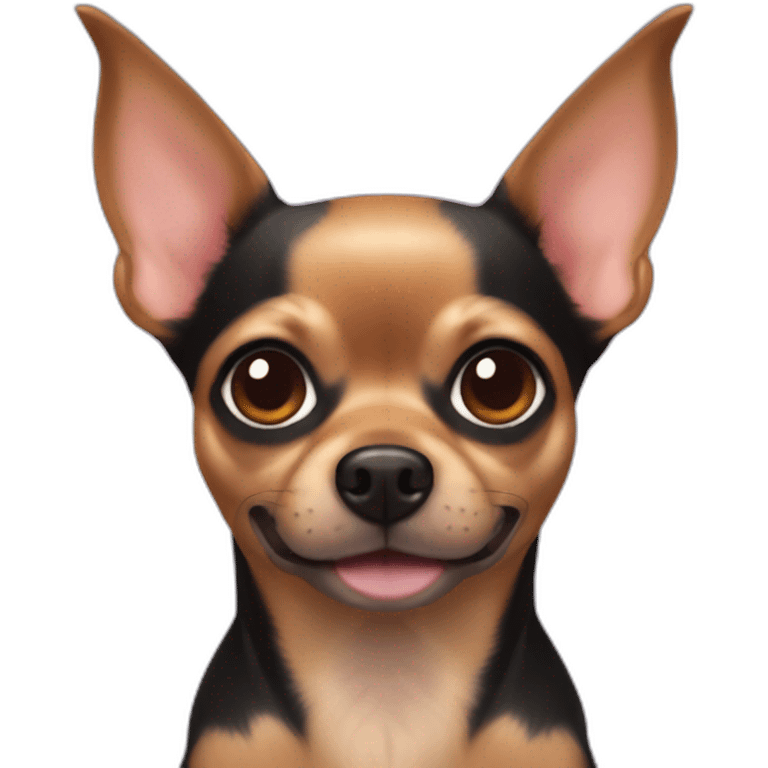 black chihuahua tan ears devil horns emoji