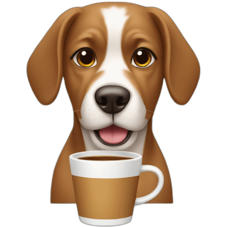 dog drinks coffee emoji