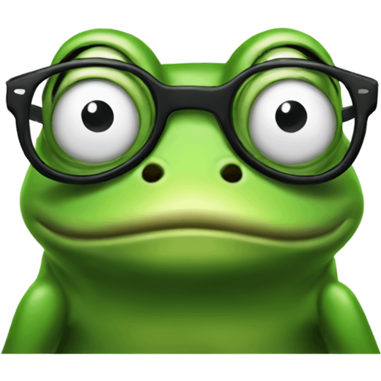 Frog with big nose and glasses emoji