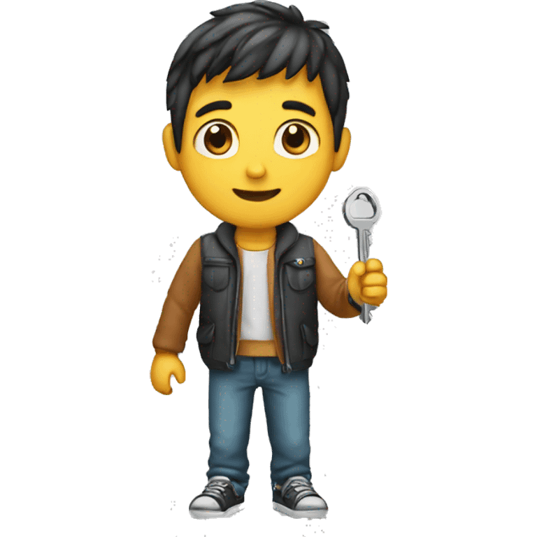 boy with key in hand emoji