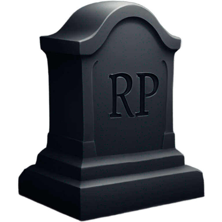 a black grave with the letters RIP emoji