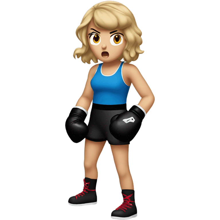 Taylor swift in boxing gloves looking angry emoji