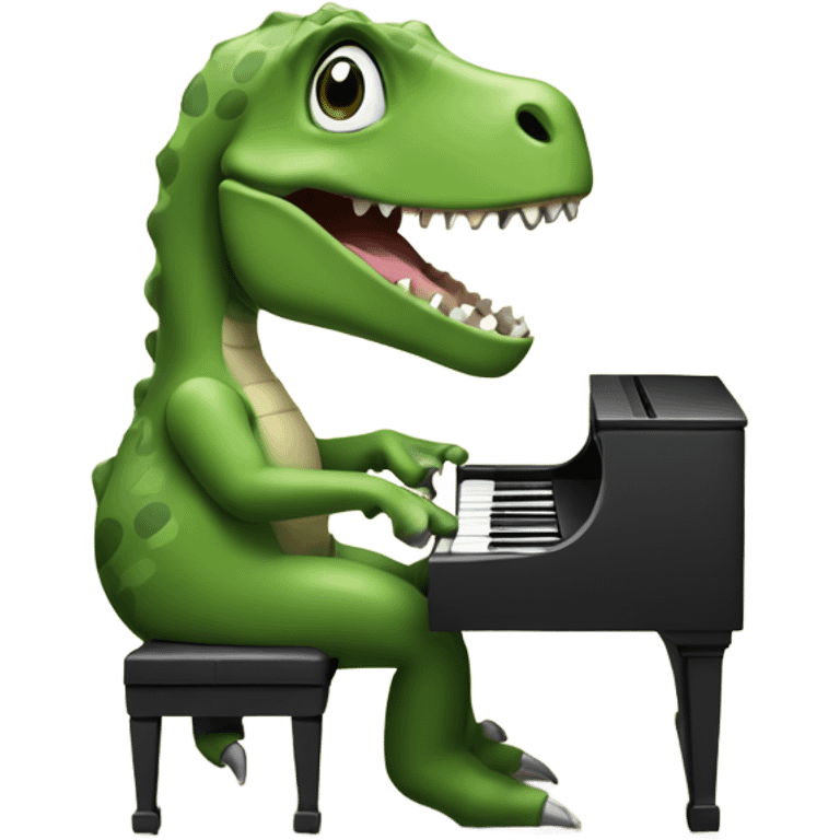 Dinosaurio tocando piano emoji