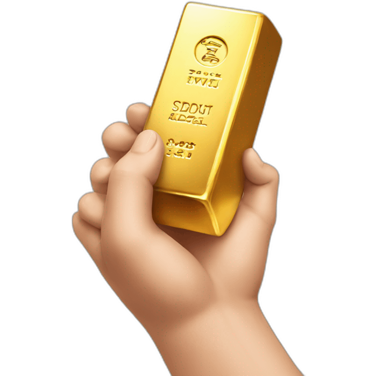 gold bar in hand emoji