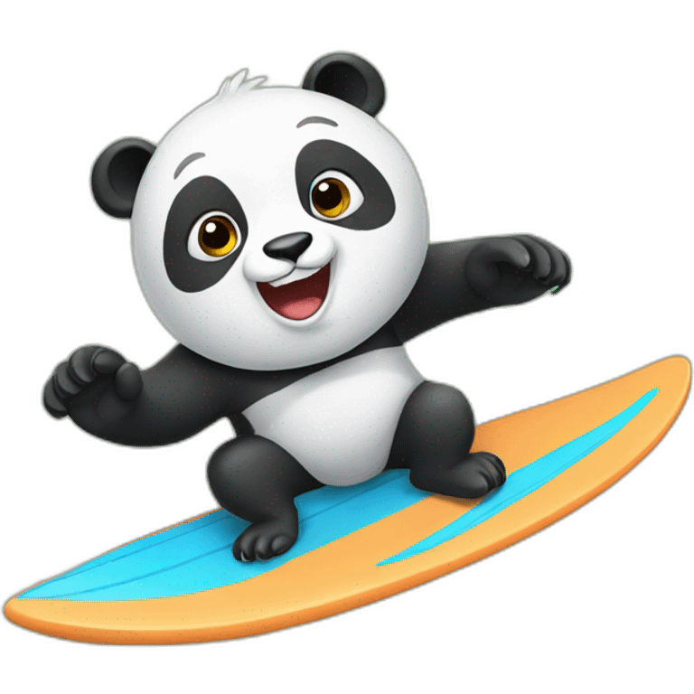 Panda surfing emoji