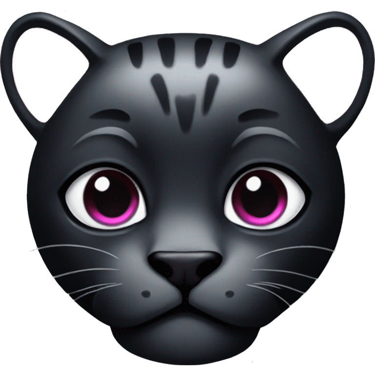 A black panther with a pink hear next to it emoji