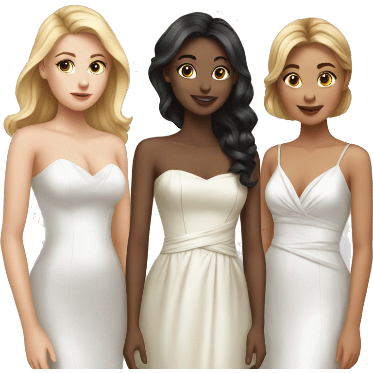 a group of white girls in prom dresses emoji