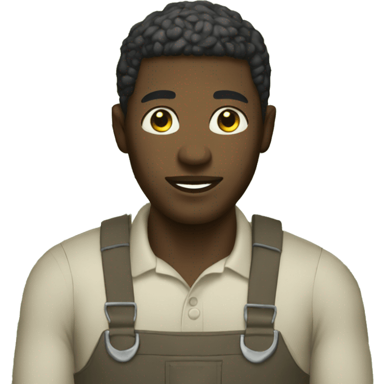 Black man farming emoji