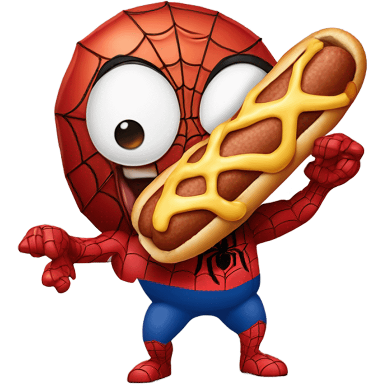 spider-man eating a hotdog  emoji