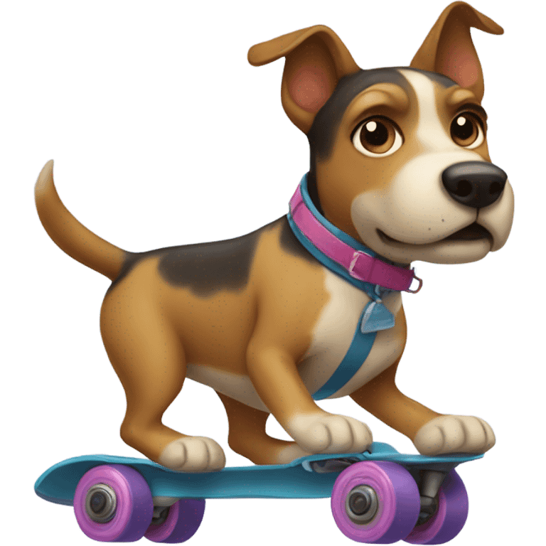 Dog roller skating  emoji