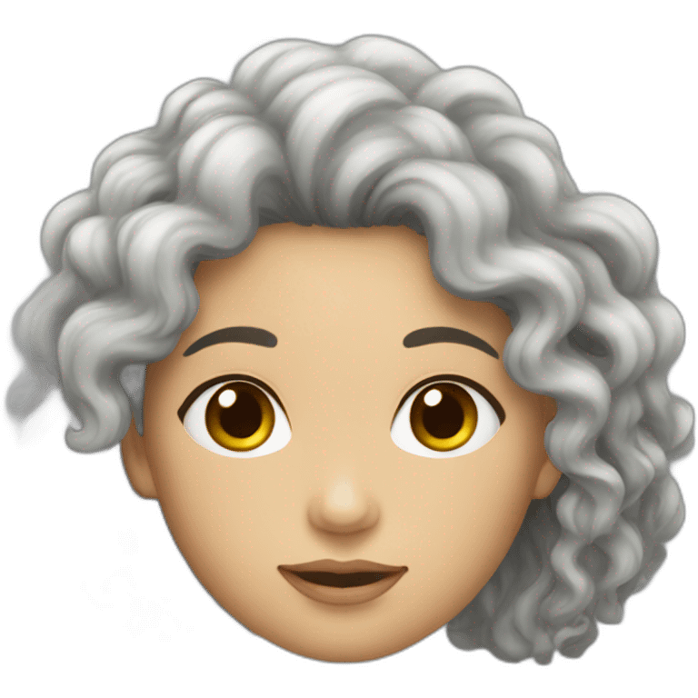 Curly long black hair woman from kazakhstan emoji