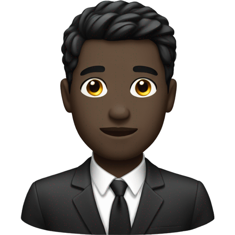 Homme, short black hair, black skin emoji