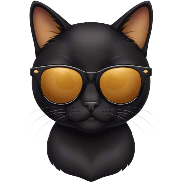 Black cat with sunglasses  emoji