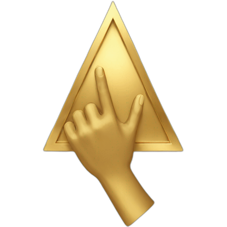 gold emoji hands showing triangle sign emoji