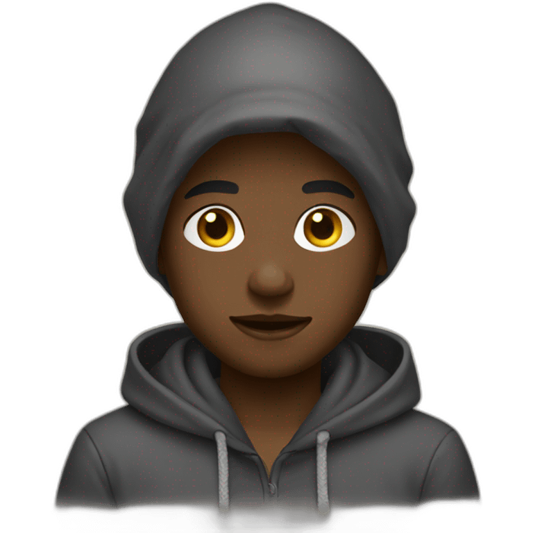 Hoodie black boy  emoji