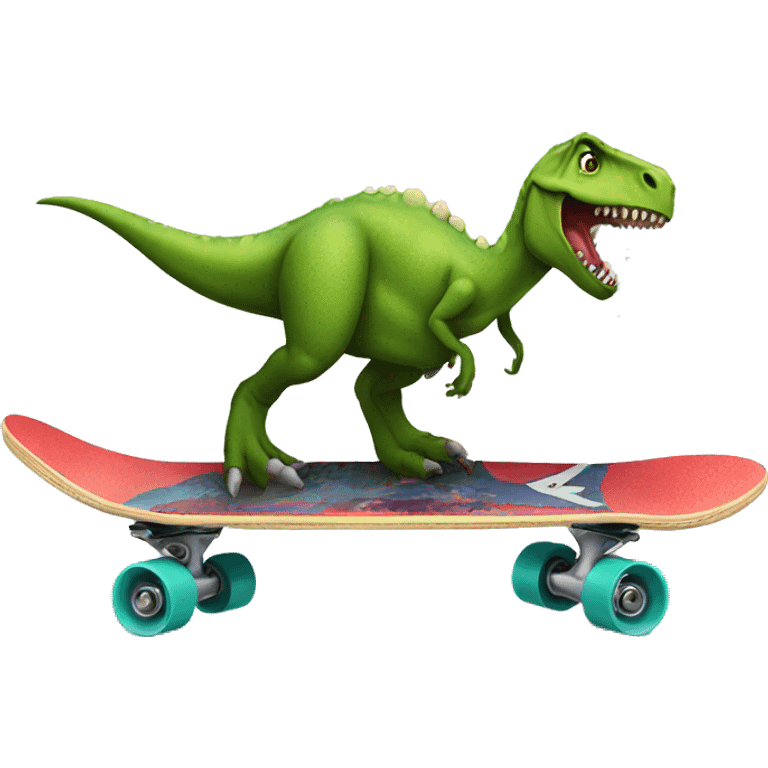 Dinosaur on a skateboard  emoji