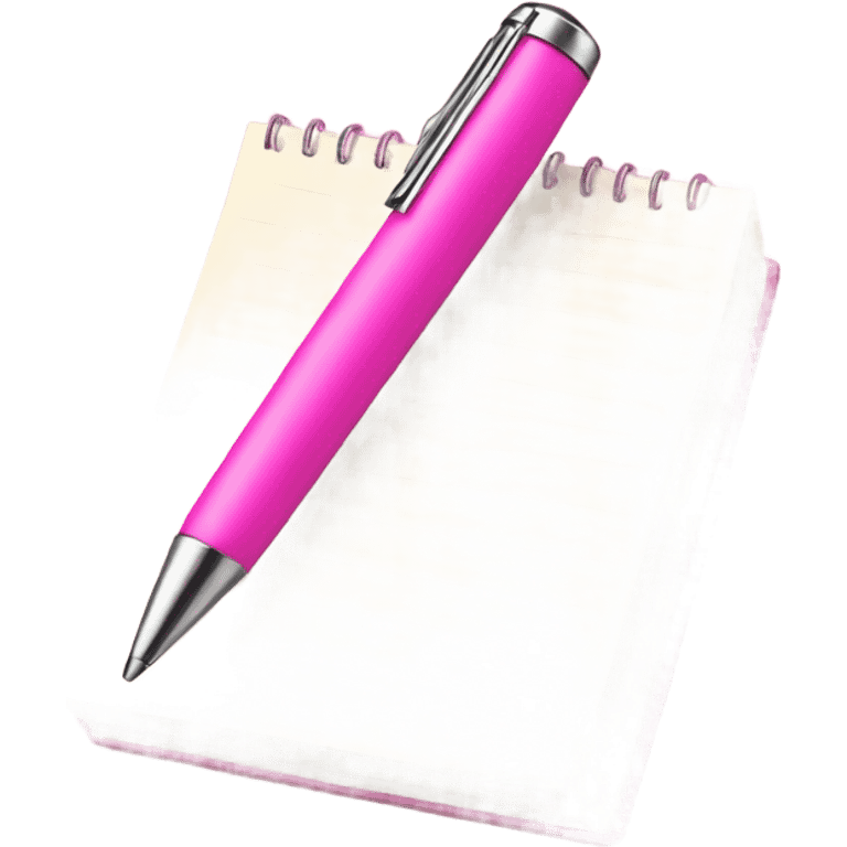 pink pen with notepad emoji