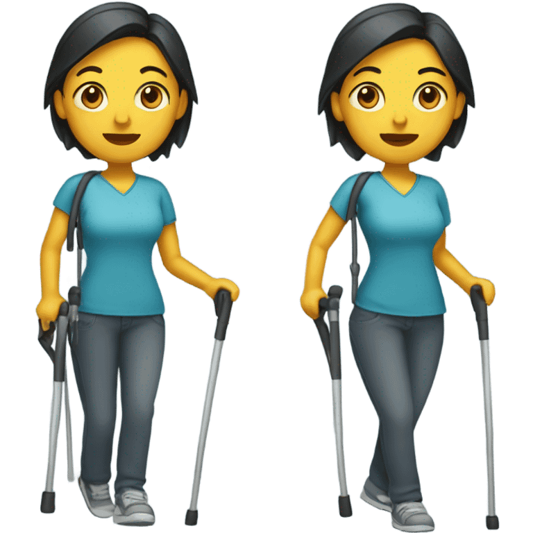 Woman with crutches  emoji