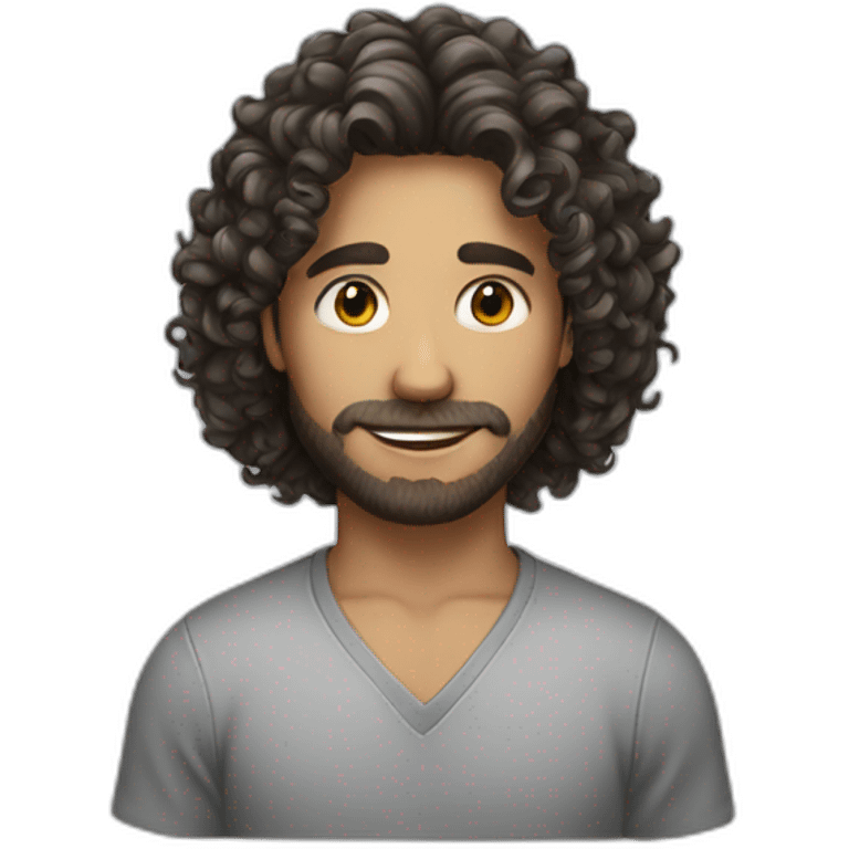 curly long hair male emoji