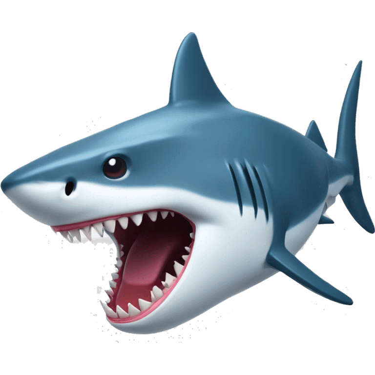 requin avec un haut de forme qui sourie avec des dents sale emoji