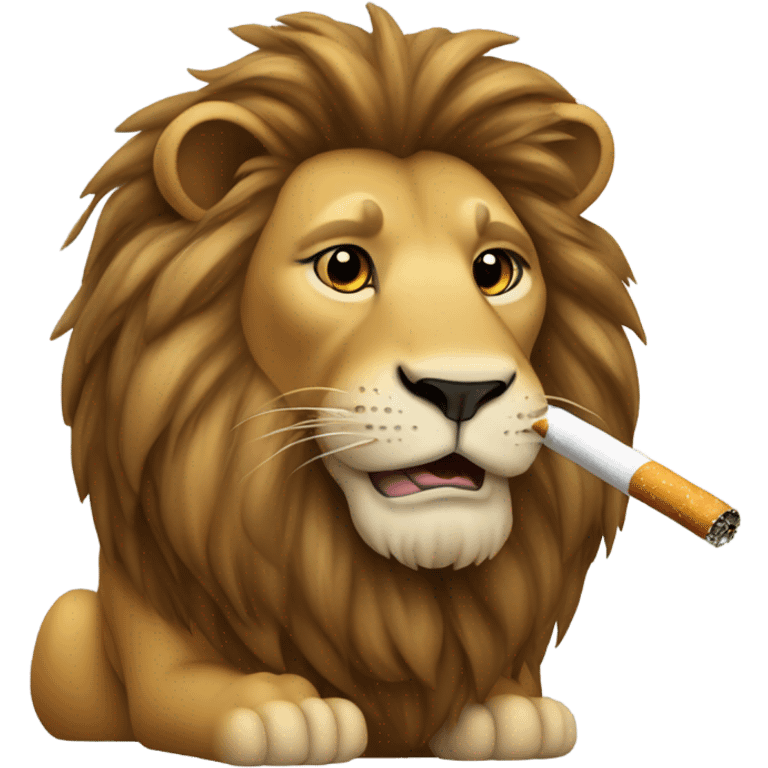 Lion smoking emoji