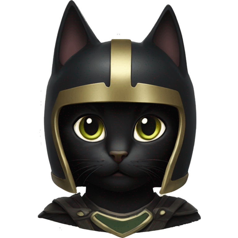 black cat with loki helmet  emoji