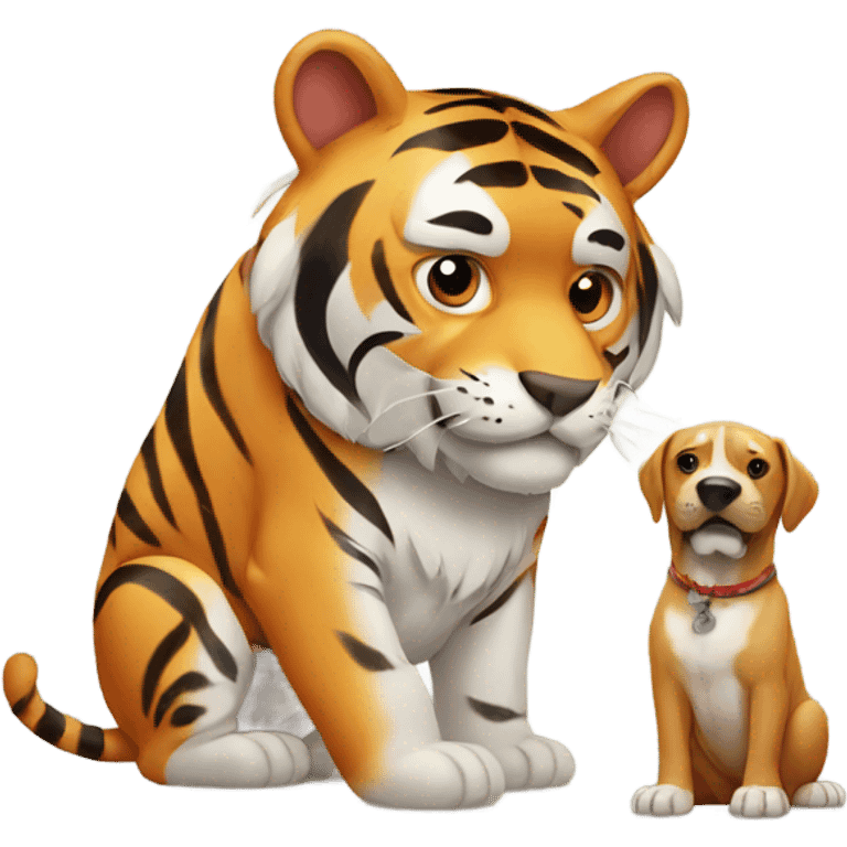 Tiger with a dog  emoji