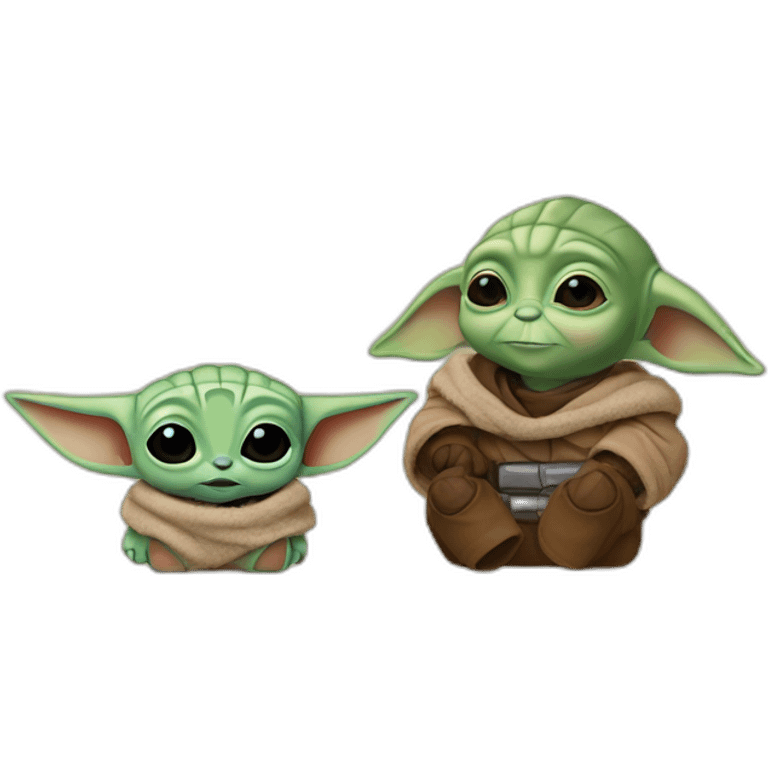 Baby yoda and Mandalorian emoji