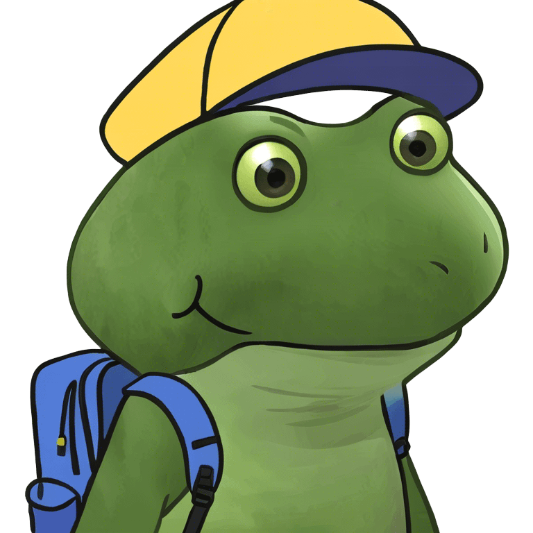 bufo wearing hat and backpack emoji