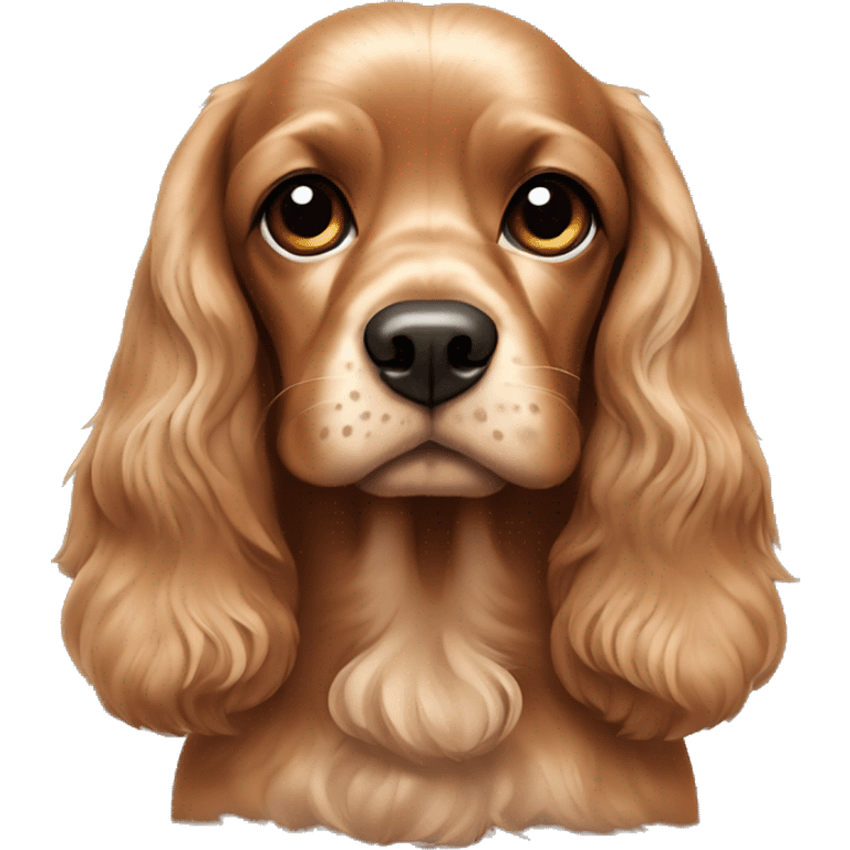 a cocker spaniel, brown color adult with large ears emoji