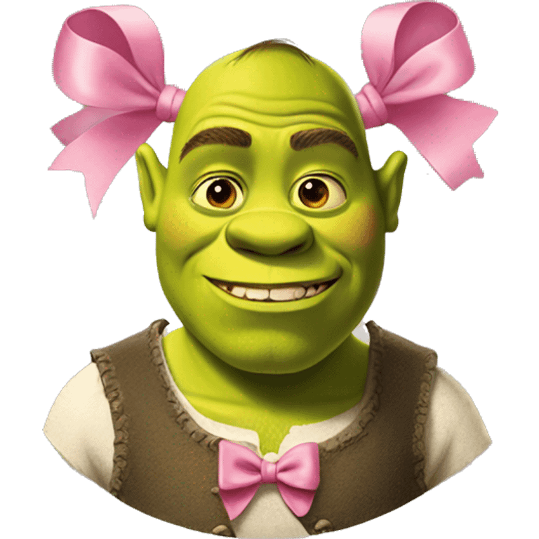 shrek with pink bow emoji