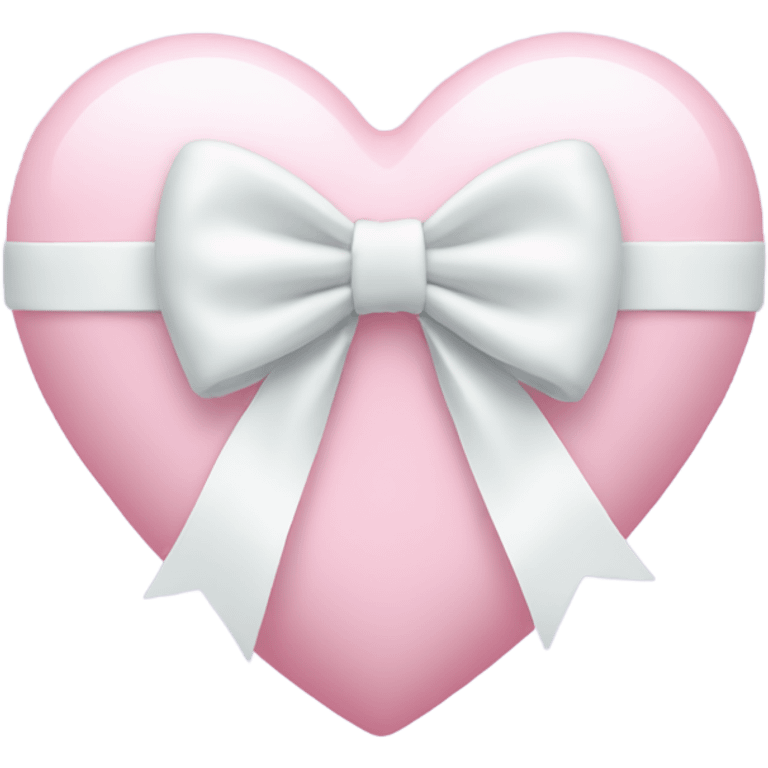 Pastel pink heart with white bow emoji