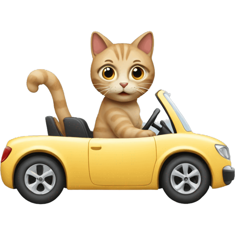 Cat driving car emoji