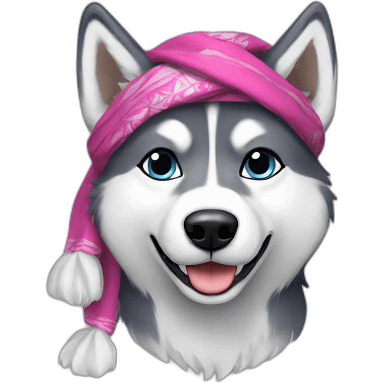 a husky with a foulard on his head emoji