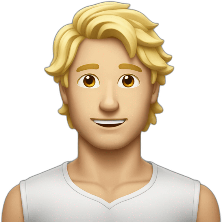 Homme blond boude en croisant bras emoji